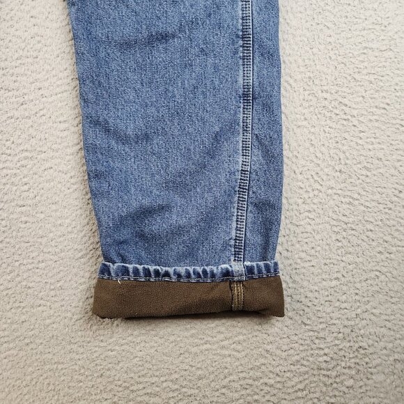 Wrangler Fleece Lined Carpenter Jeans Men's 36x32 Relaxed Blue Denim Workwear - Picture 10 of 14